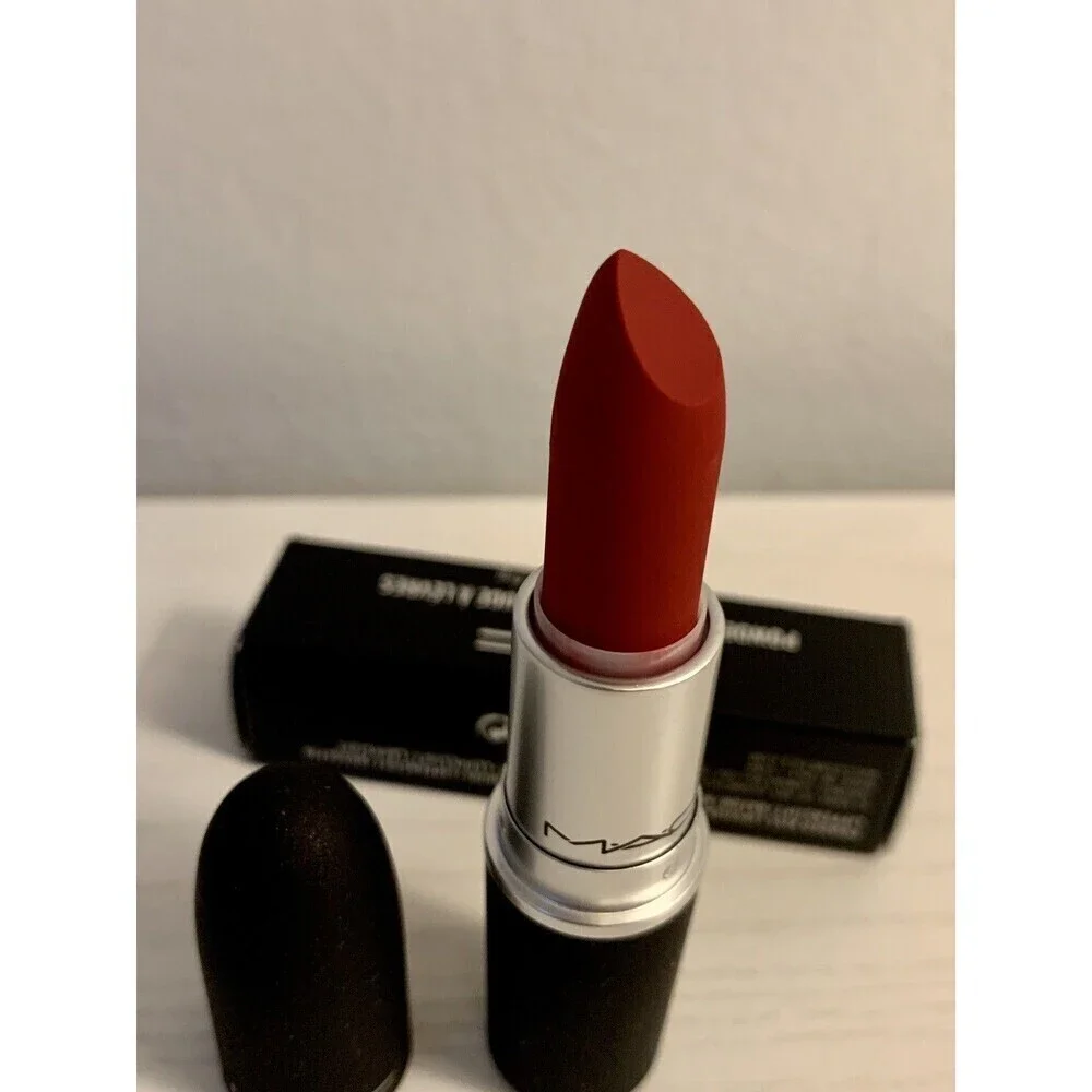 MAC Cosmetics Powder Kiss Lipstick WERK WERK WERK 0.1 Oz Full Size 922 Cool Red